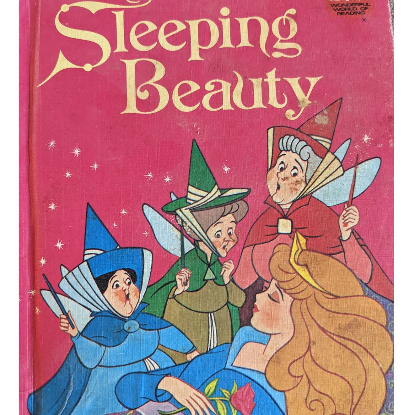 Vintage 1974 Walt Disney Sleeping Beauty Book Kids Wonderful Word