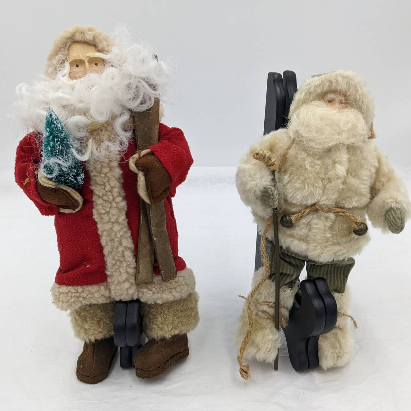 Vintage Santa hotsell Claus Set of 2 Winter Christmas Hitting the Slopes Skiing 9