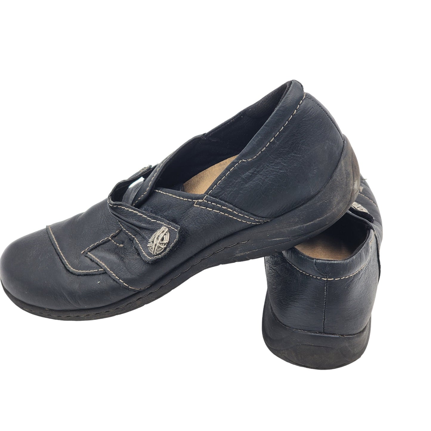 Earth Origins Shoes Womens 12B Savin Leather Comfort Cushioned Clogs Walking