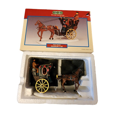 Lemax Village Poly Resin Hansom Cab Horse Drawn Christmas Village Decor Box