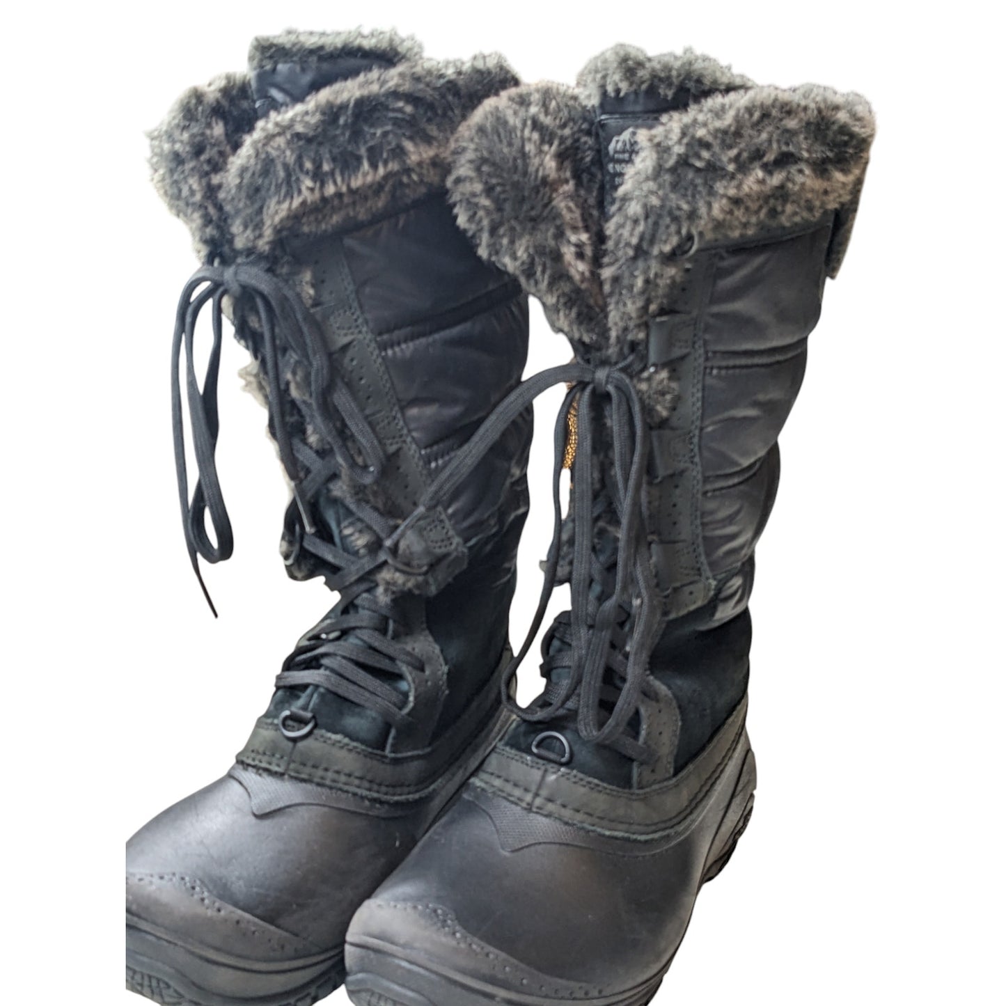 North Face Boots Womens 8.5 Snow Winter Faux Fur Waterproof Hiking Grip NF00CXQ2