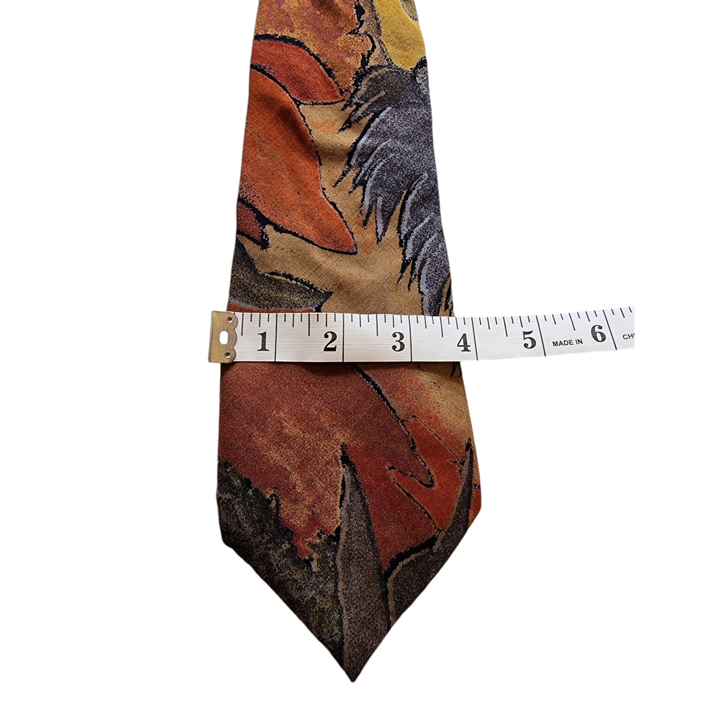 Vintage Wembley Mens Tie Floral Abstract Autumn Earthy Necktie Neckwear Retro