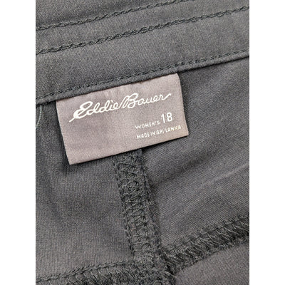 Eddie Bauer Shorts Womens 18 Black Chino Casual Stretch Bermuda