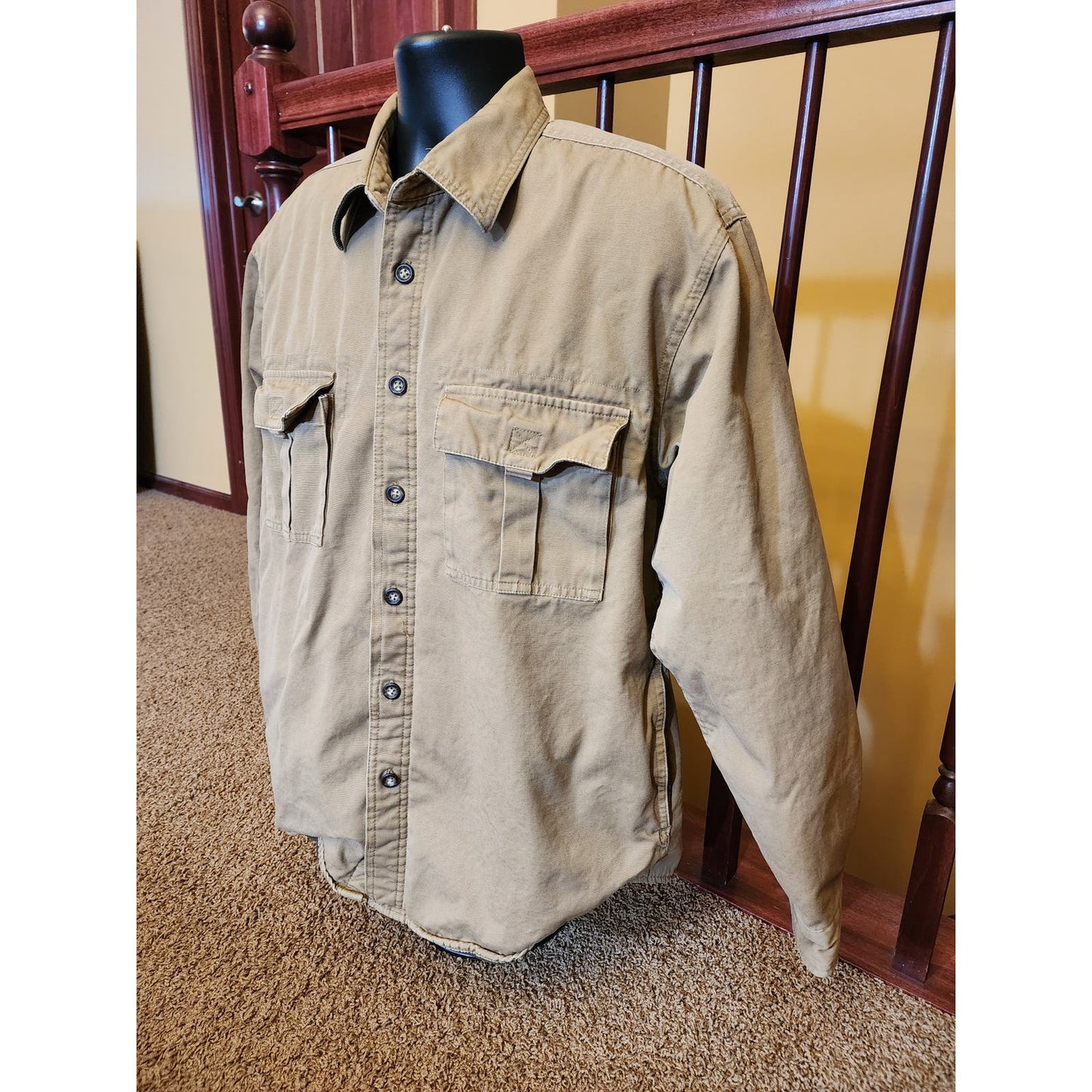 Arrow Shirt Mens Medium Brown Outdoor Workwear Casual Long Sleeve Button Up