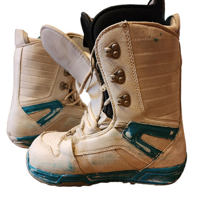 Burton Snowboard Boots Casa Womens 9 White Teal Freestyle All Mountain Lace Up