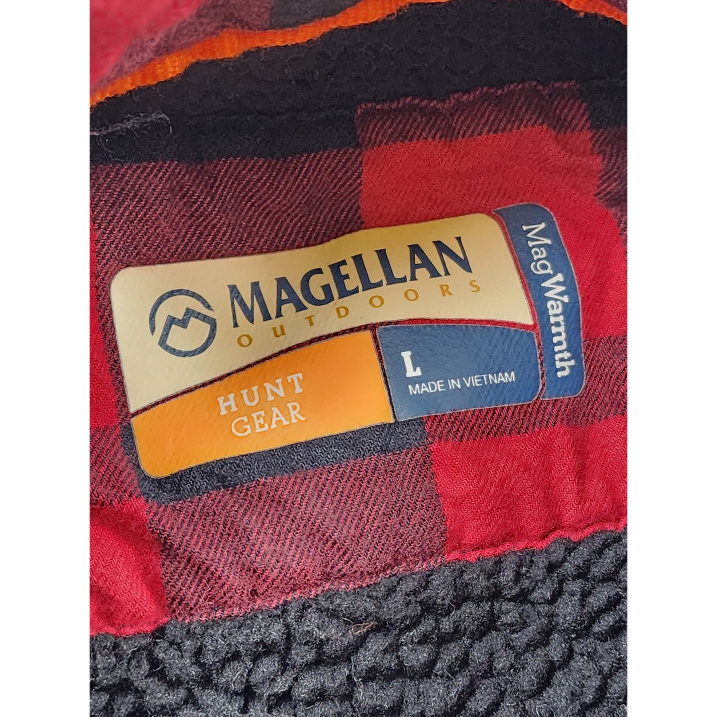 Magellan Outdoors Hunt Gear Jacket Mens Large Mag Warmth Fleece Lined Flannel