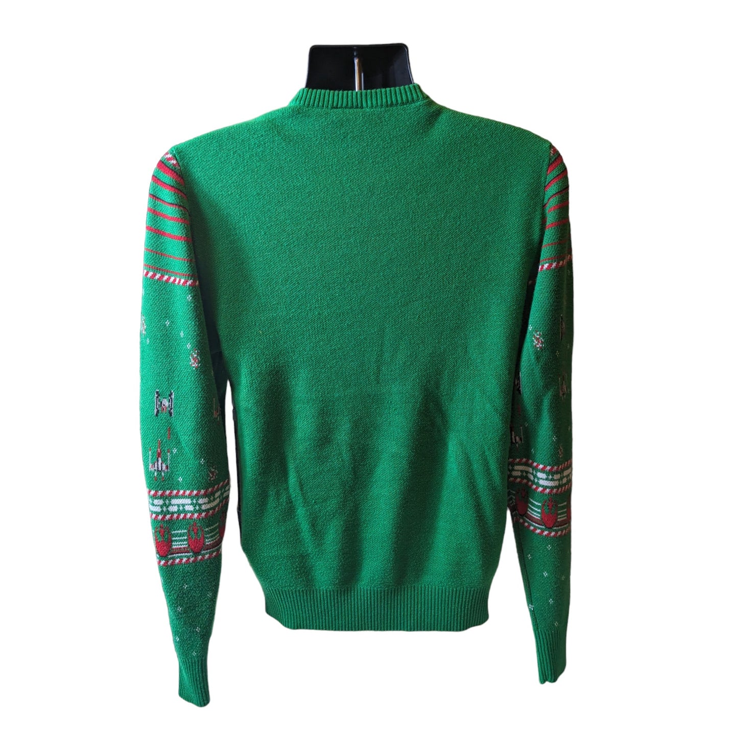 Star Wars Sweater Ugly Christmas Sweatshirt Womens Large Green X Wing Fighter