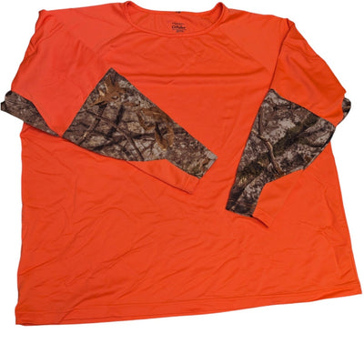 Cabelas Blaze Orange Hunting Shirt Mens 2XL Nylon Camo Lightweight Long Sleeve