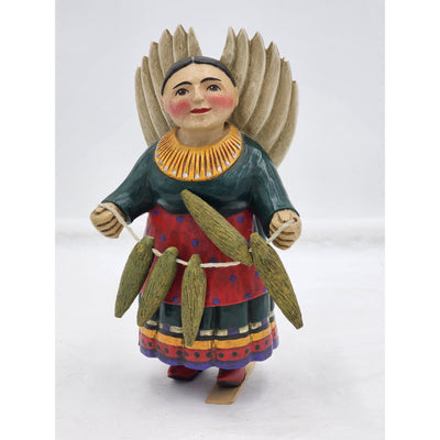 Leo Smith Folk Art Maize Maiden Angel Figurine Midwest Cannon Falls Americana 7"