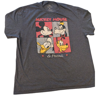Disney Mickey Mouse Friends Shirt Mens XXL Goofy Donald Pluto Short Graphic Tee