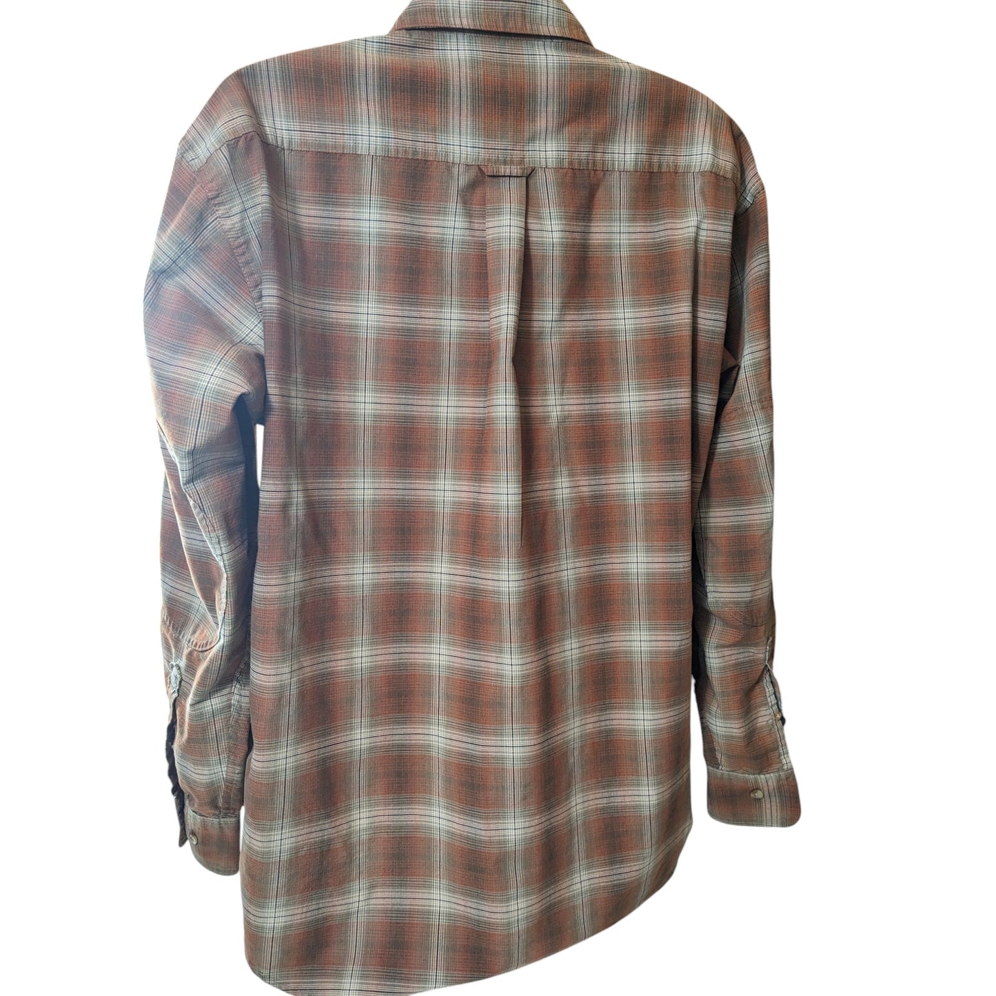 Cabelas Shirt Mens XL Tall Plaid Button Up Flannel Soft Canvas Trail Long Sleeve