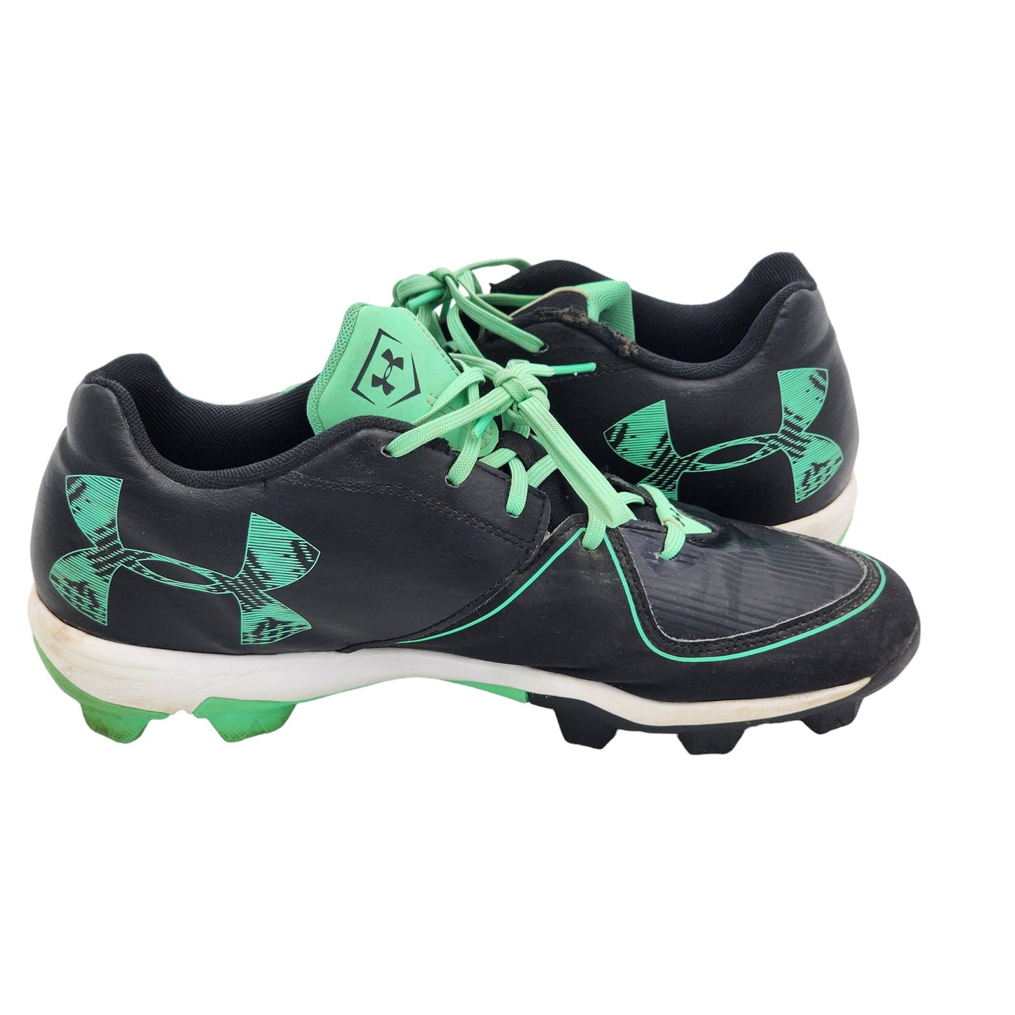 Under Armour Shoes Cleats Womens Size 10 27cm Soccer Black Green Athletic