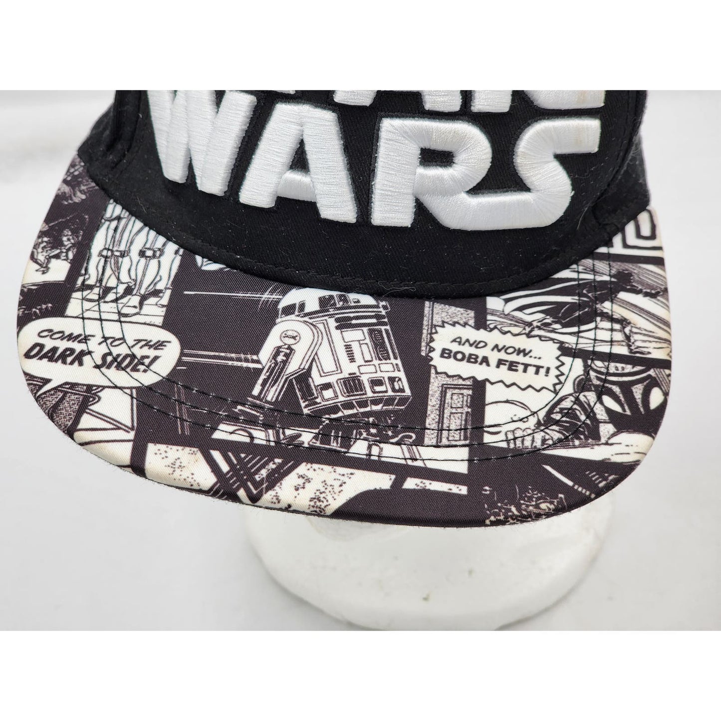 Star Wars Hat Boba Fett Imperial Comic Strip Black White Snapback Cap Headwear