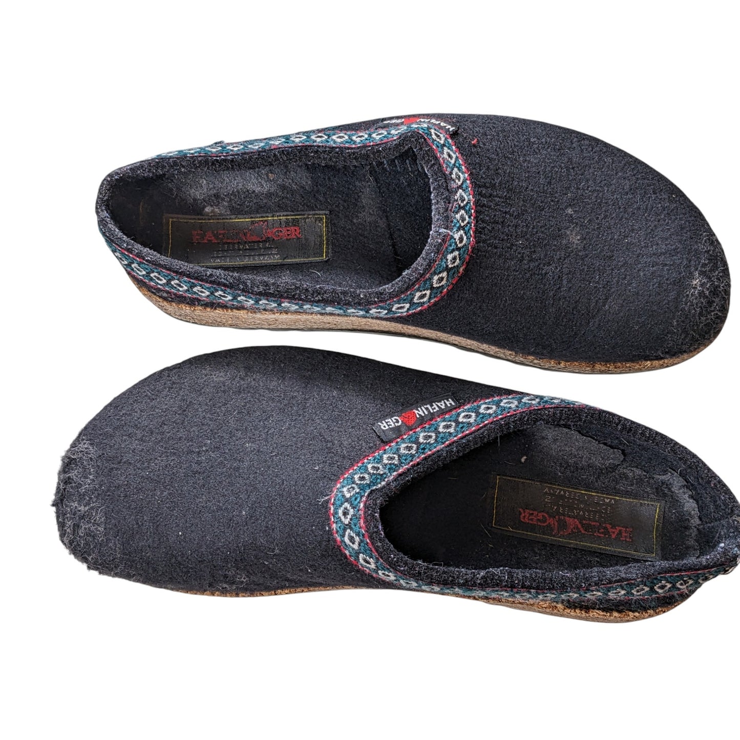 Haflinger Shoes Grizzly Wool Slippers Clogs Womens 37 US 6 Slip On Embroidered