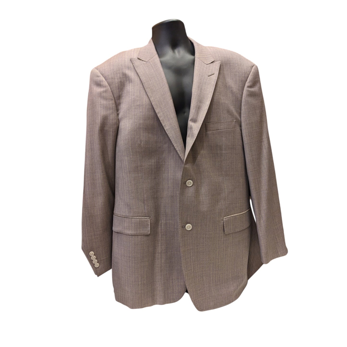 Paul Fredrick Mens 50R/45W Taupe Wool Blazer Suit Jacket Classic Fit 2 Button