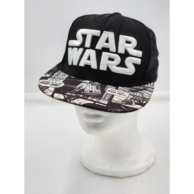 Star Wars Hat Boba Fett Imperial Comic Strip Black White Snapback Cap Headwear