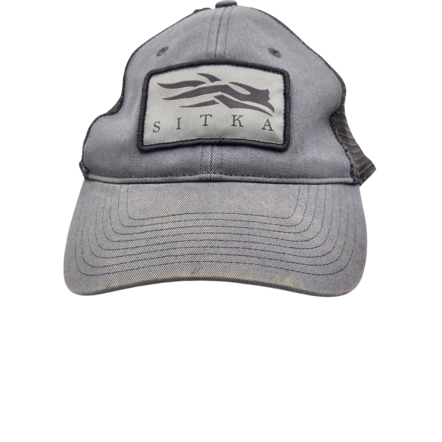 Sitka Gear Trucker Hat Mesh Back Adjustable Cap Gray Hunting Camo Patch Logo