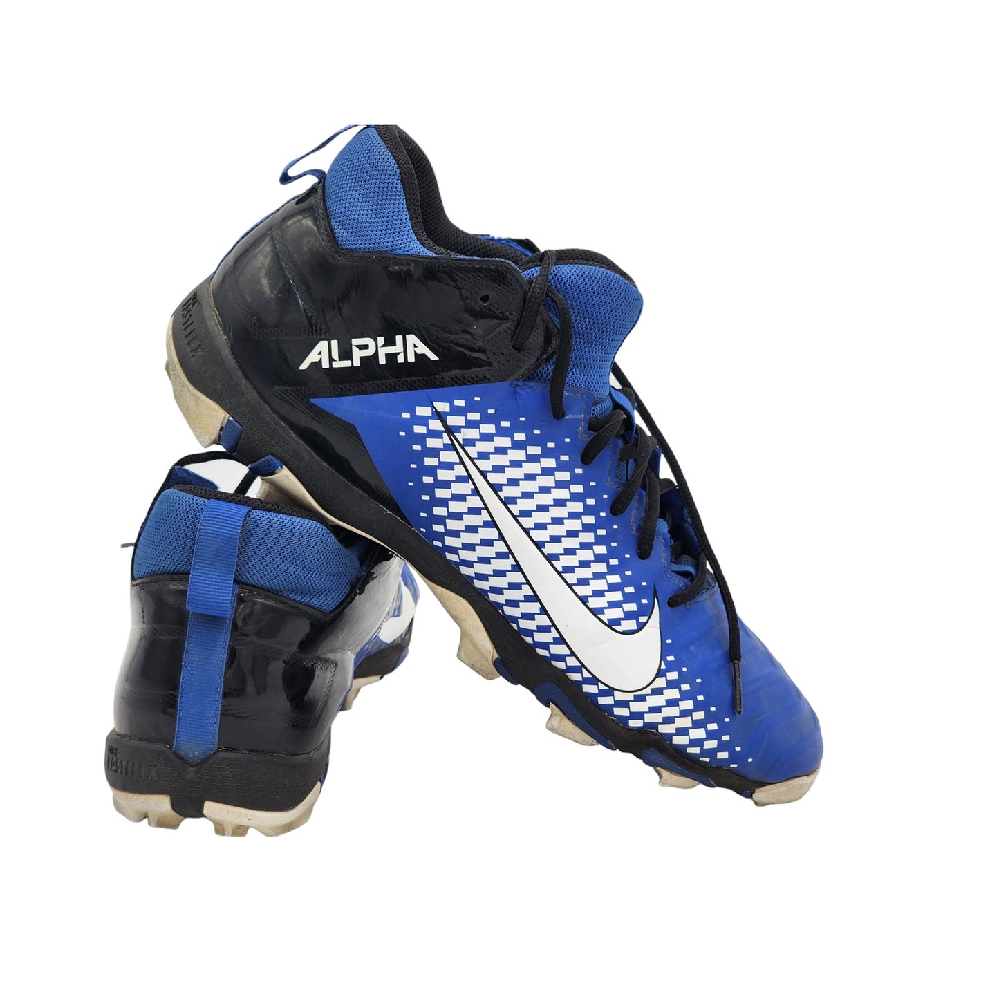 Nike Alpha FastFlex Mens 11 Baseball Football Cleats Blue White Black Lace Up