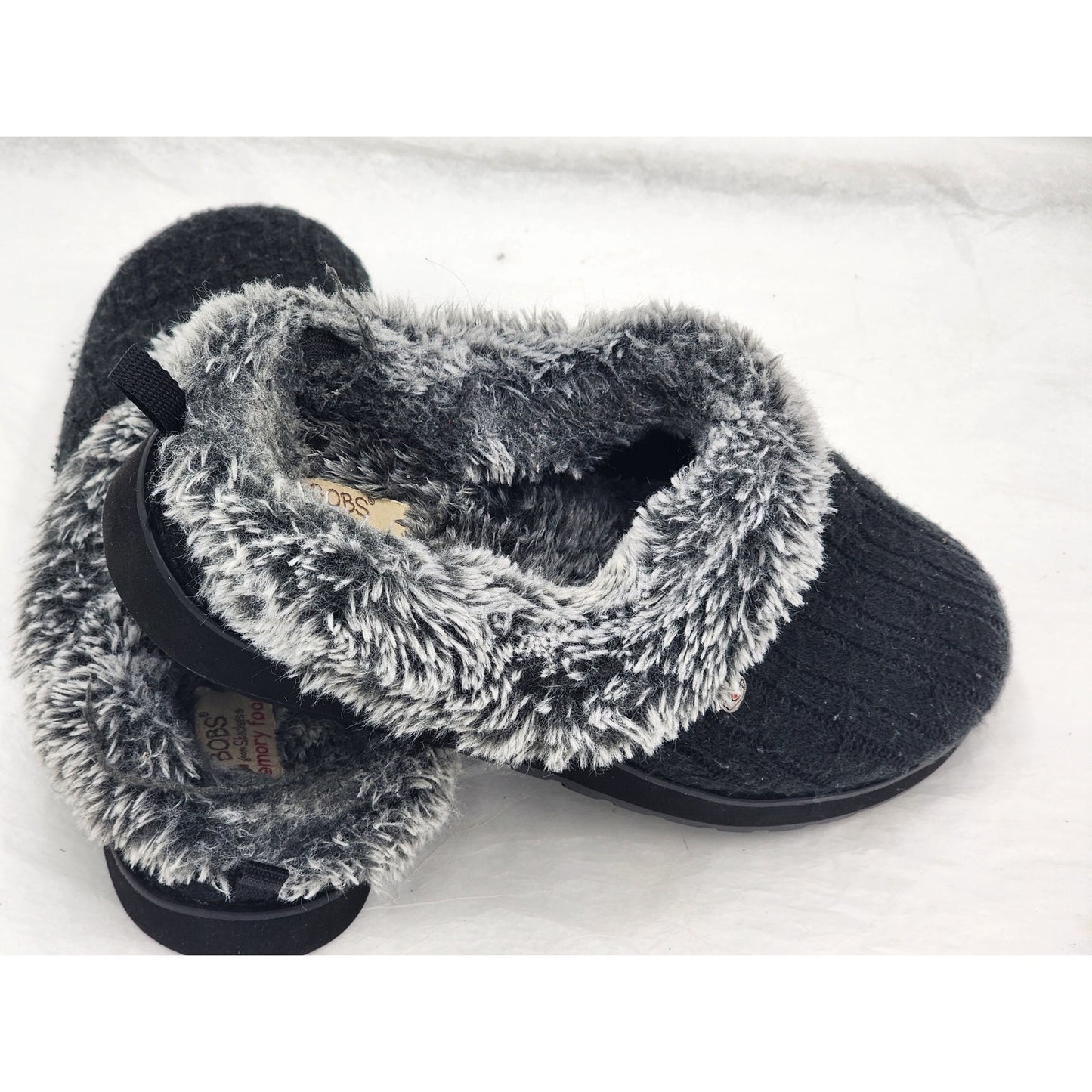 BOBS by Skechers Memory Foam Keepsakes Slippers Women 9 Faux Fur Comfort Slip On