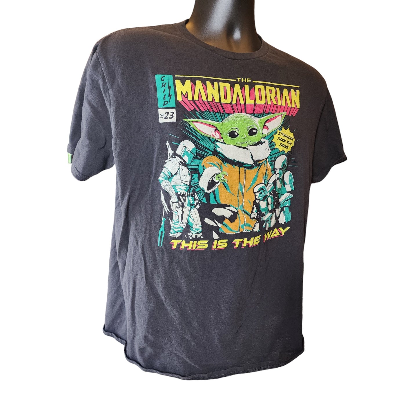 Mad Engine Star Wars T Shirt Mens Large Mandalorian Baby Yoda Graphic Tee Shirt