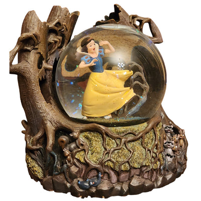 Vintage Disney Snow White Haunted Woods Musical Snow Globe Firebird Tested 9"