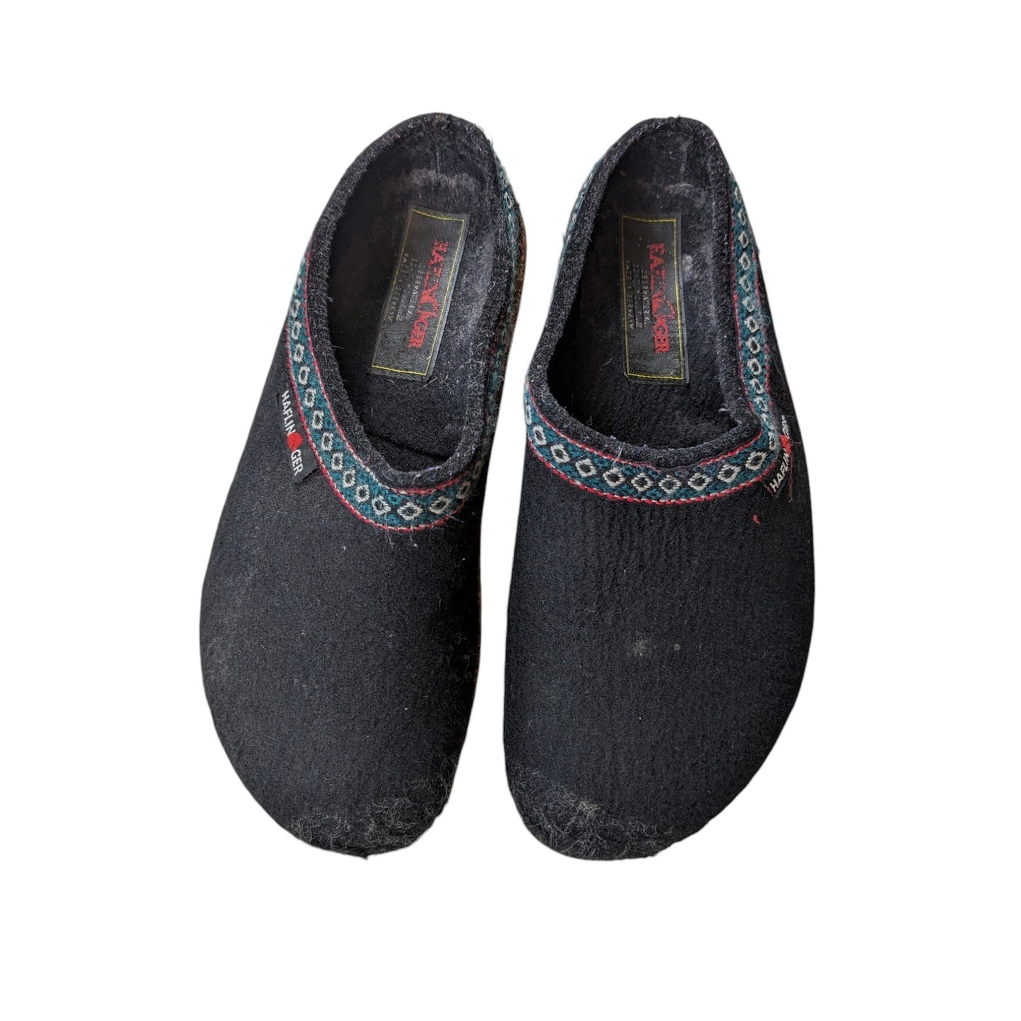 Haflinger Shoes Grizzly Wool Slippers Clogs Womens 37 US 6 Slip On Embroidered