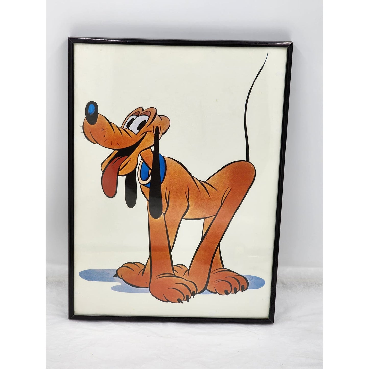 Vintage Disney Pluto Poster Print Framed Art Animation Cartoon Wall Hang 15x11