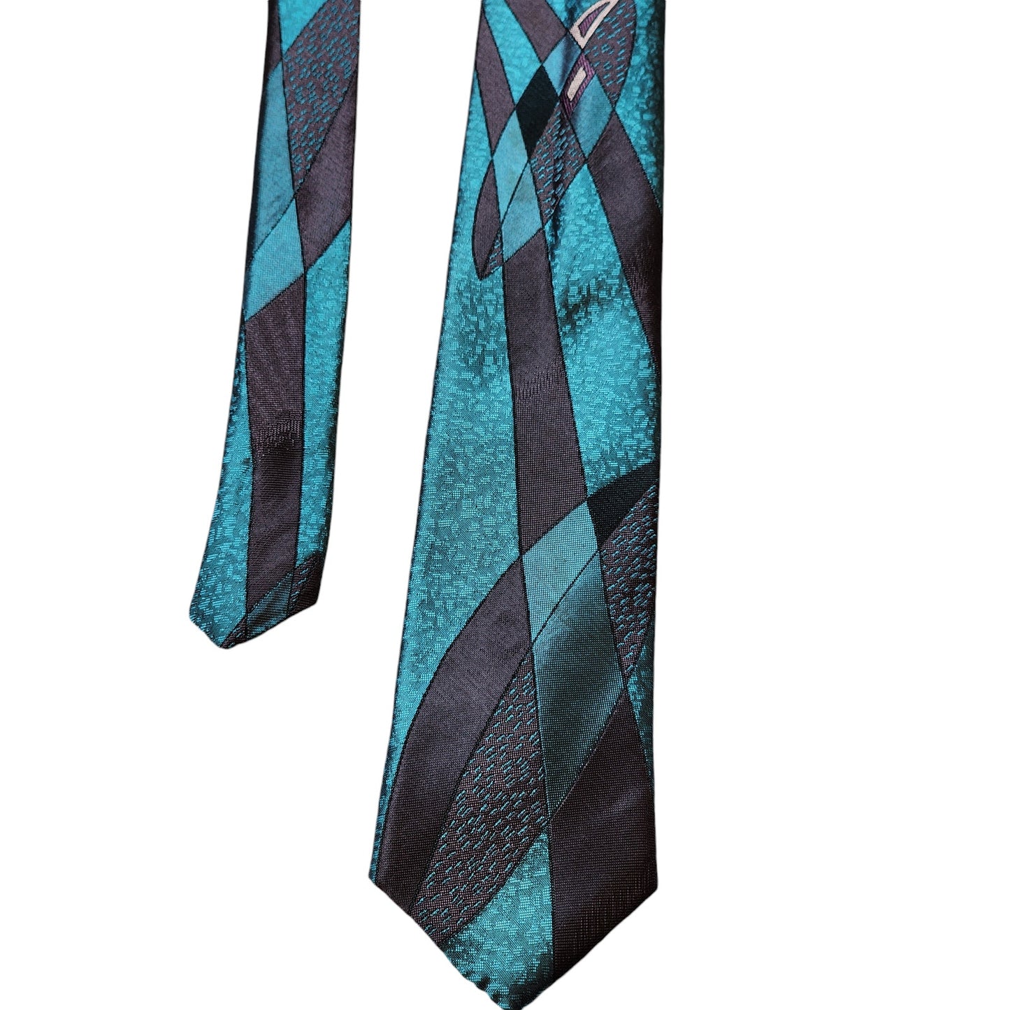 Bonjour Vintage Mens Tie Abstract Pattern Made in USA Retro Neckwear Necktie