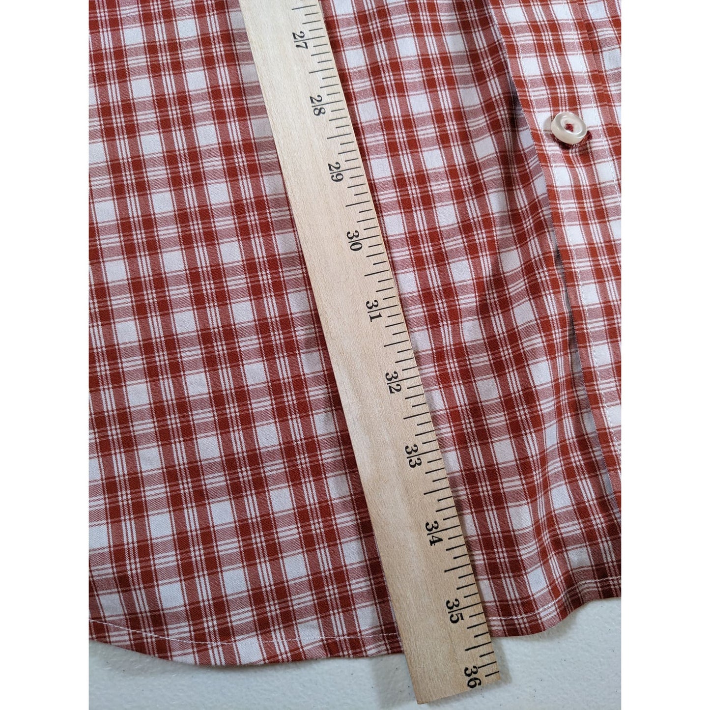 Izod Button Down Plaid Shirt Mens 4XLT Red Long Sleeve Non Iron Stretch Preppy