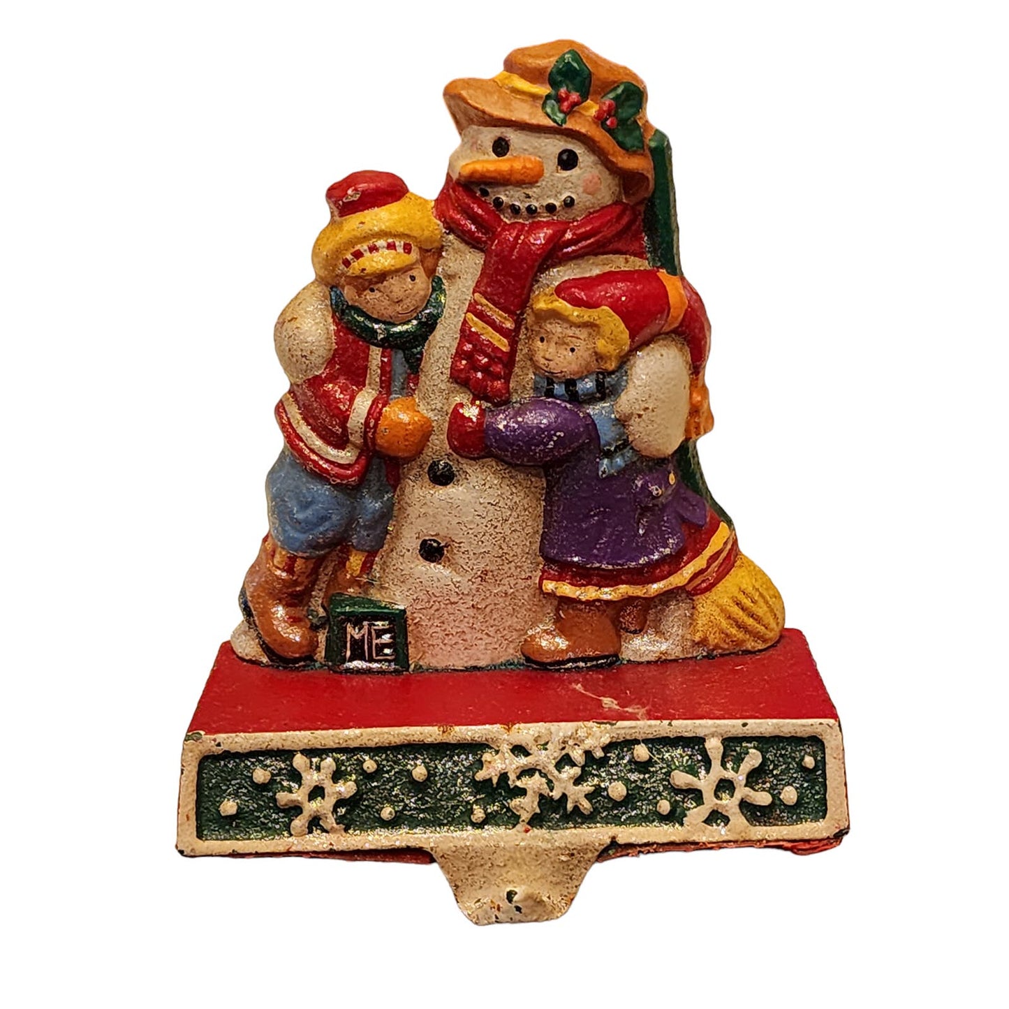 Mary Engelbreit Stocking Hanger Holder Cast Iron Christmas Midwest Snowman KIds