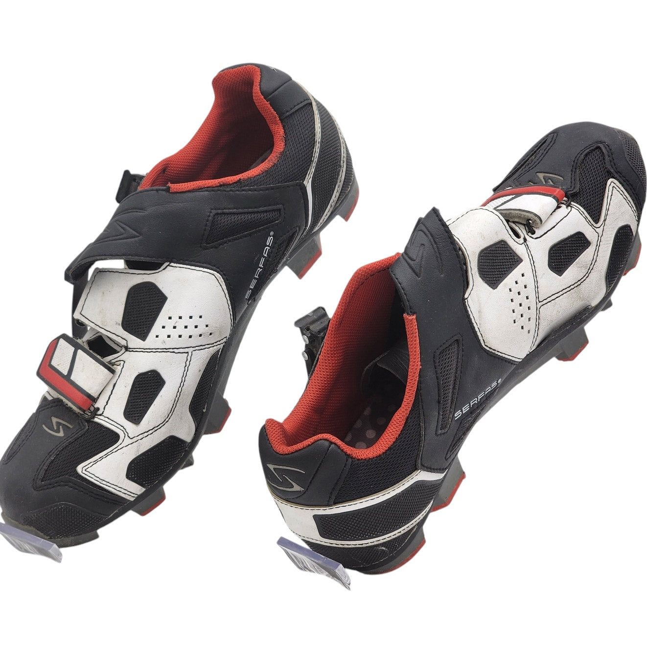 Serfas Shoes Mens 9.5 EU 43 Mountain Bike Black White Red Clipless MTB Cycling