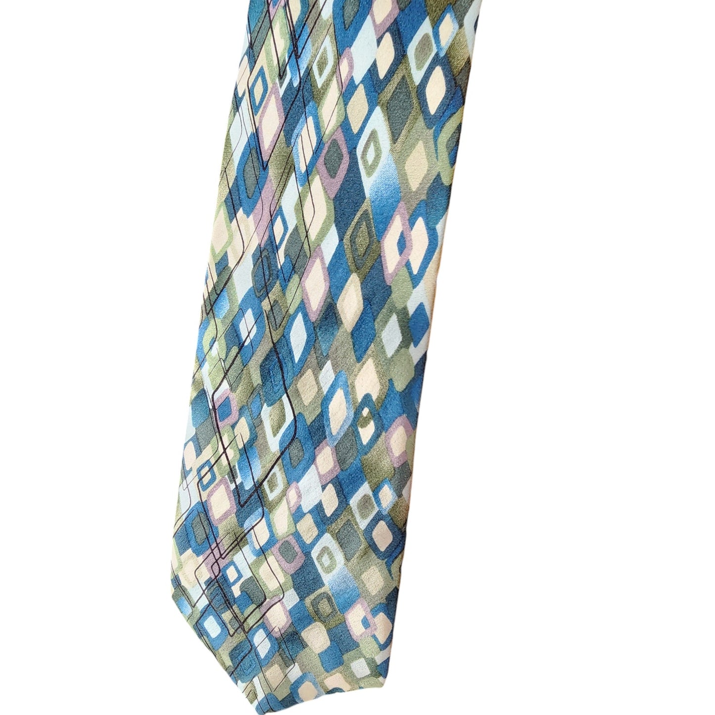 J Garcia Mens Silk Tie Lady Argyle Socks Diamond Pattern Necktie Artistic Retro