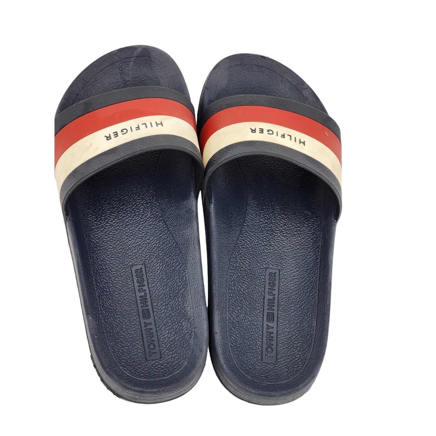 Tommy Hilfiger Slide Sandals Mens 8.5 Womens 10 Slip On Summer Preppy 90s Vibe