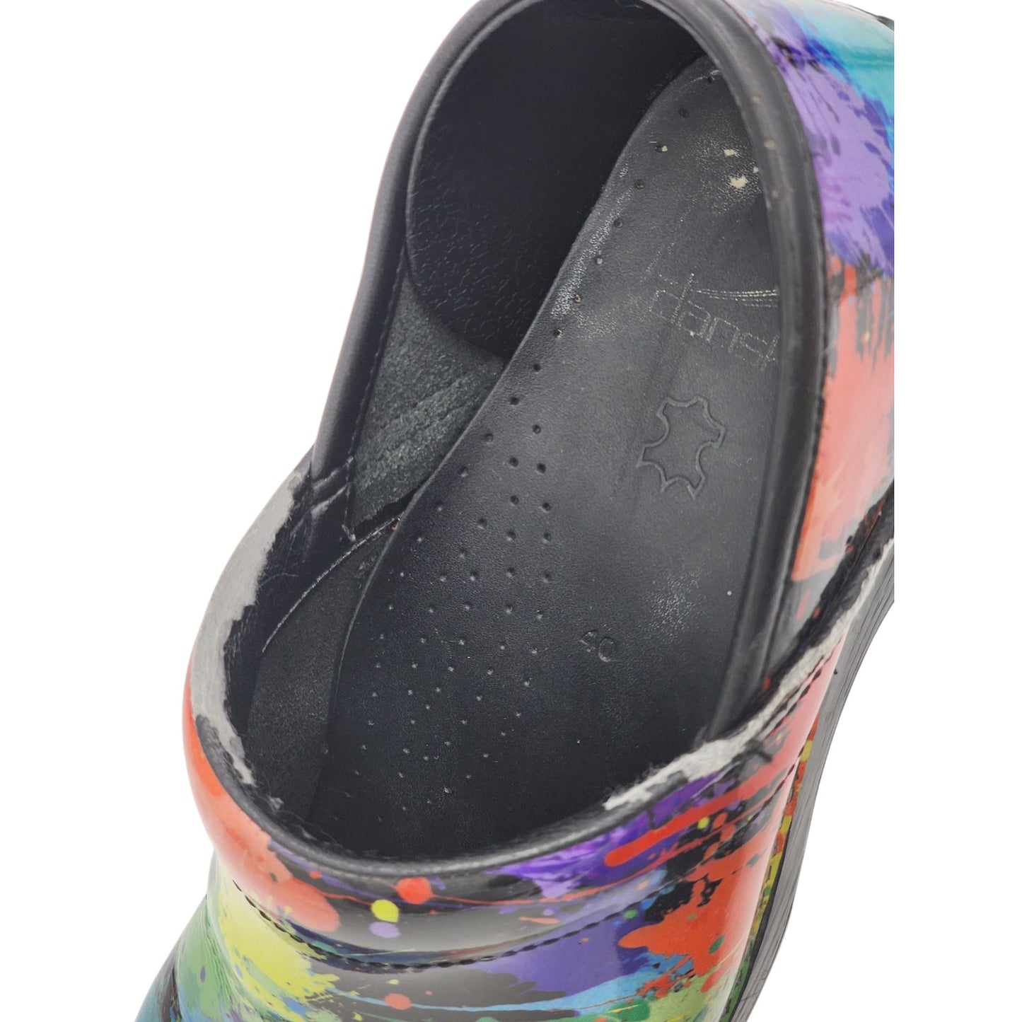 Dansko Shoes Women 9.5-10 US 40 EU Clogs Paint Splatter Comfort Workwear Nursing