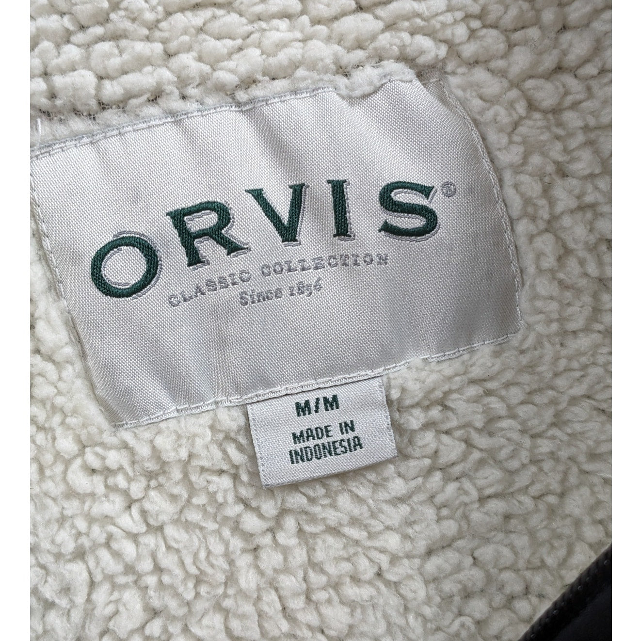 Orvis Sweater Mens Medium Sherpa Pullover Cozy Fleece Warm Winter Quarter Zip