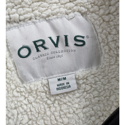 Orvis Sweater Mens Medium Sherpa Pullover Cozy Fleece Warm Winter Quarter Zip