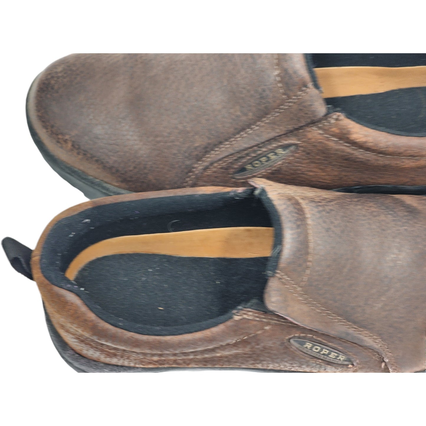 Roper Shoes Mens 13 Performance Leather Slip On Rugged Workwear Outdoor Western