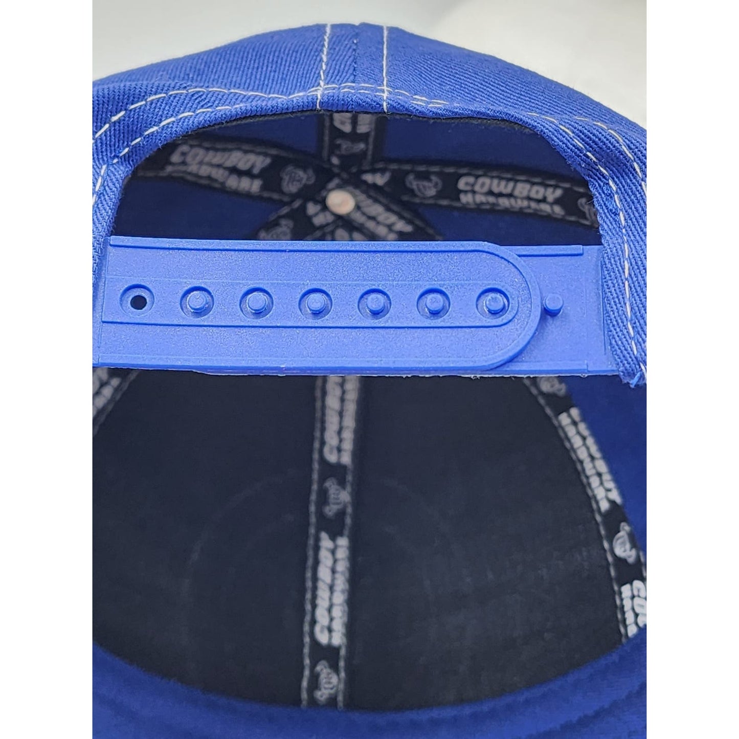 Cowboy Hardware Mess With Bull You Get Horn Hat Blue Cotton Snapback Trucker Cap