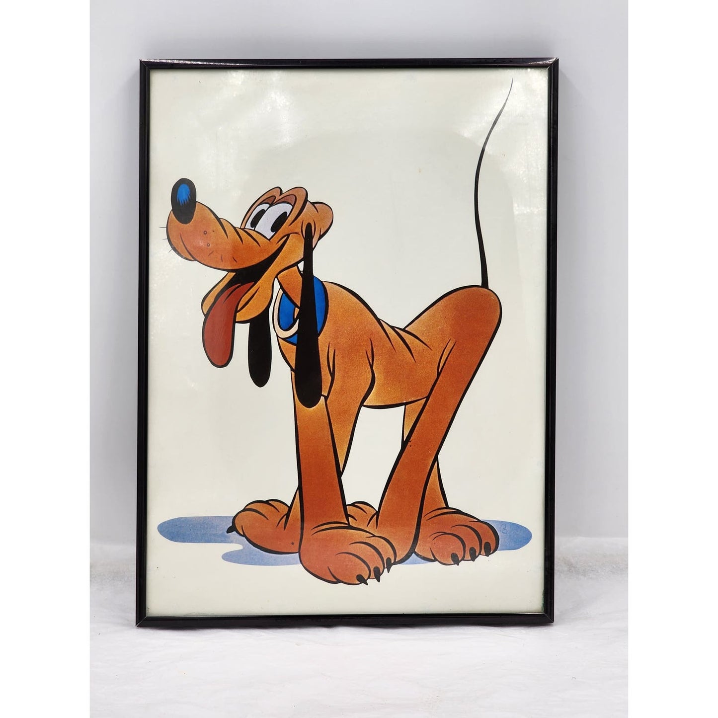 Vintage Disney Pluto Poster Print Framed Art Animation Cartoon Wall Hang 15x11