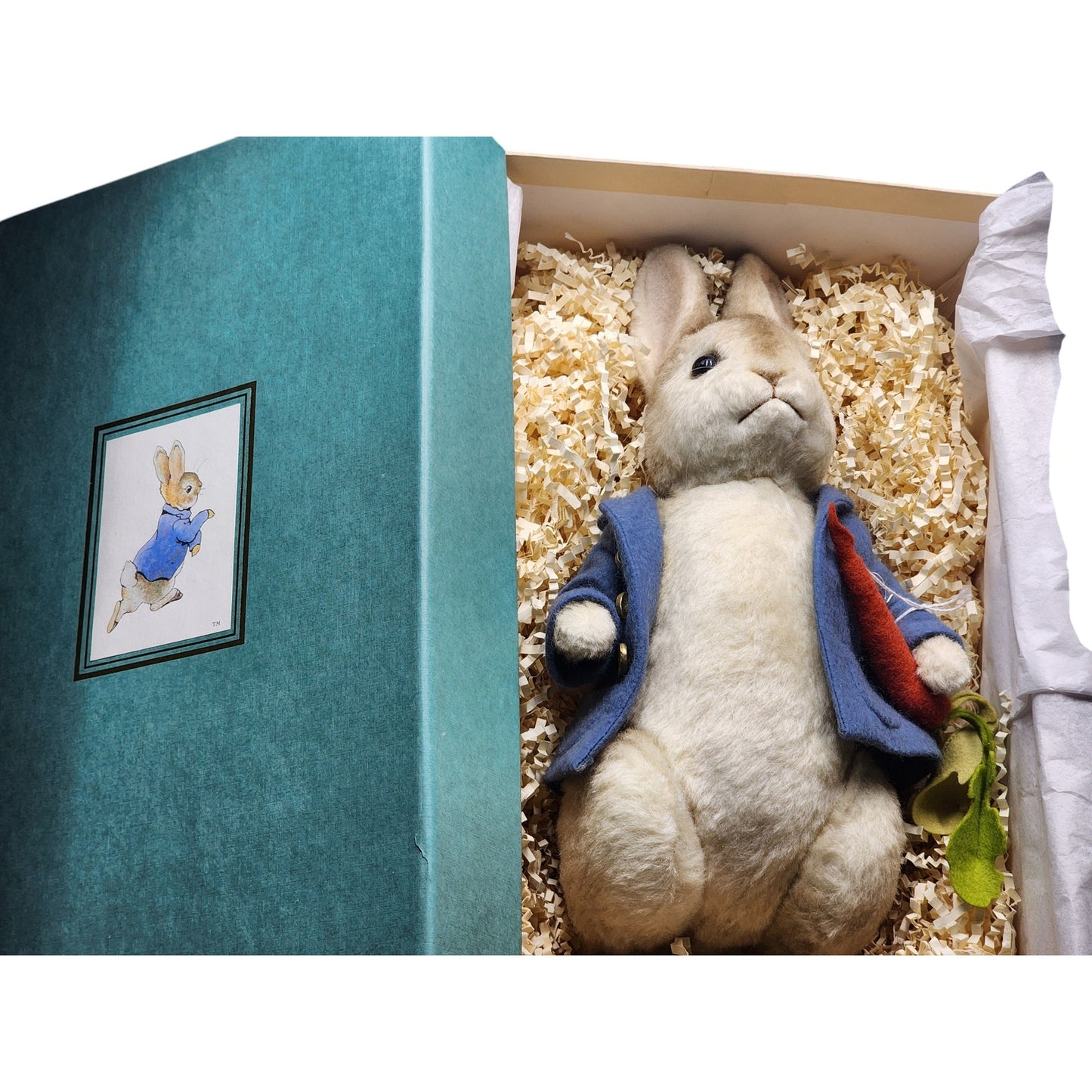 R John Wright Peter Rabbit Doll Beatrix Potter LE 1344/2500 Wool Felt COA Box