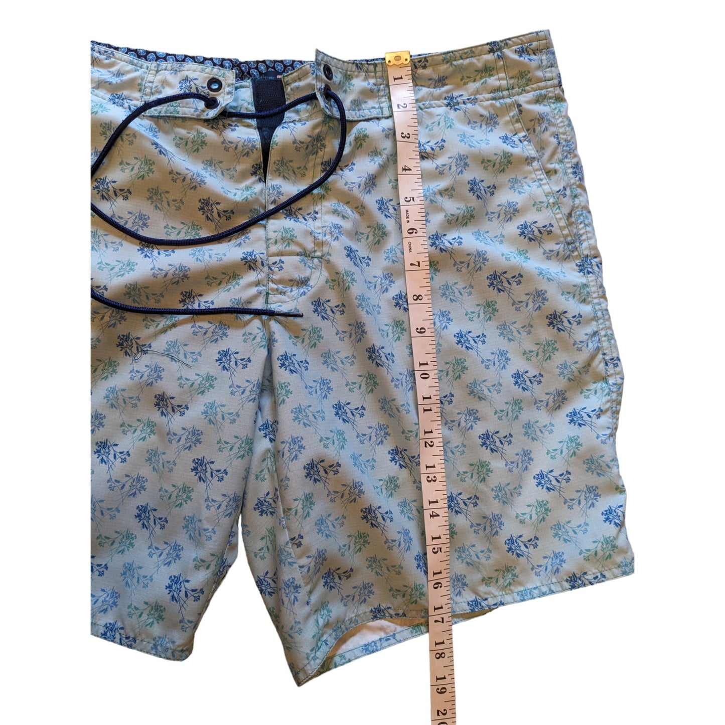 Zachary Prell Shorts Mens 34 Light Blue Swim Trunks Drawstring Tropical Beach
