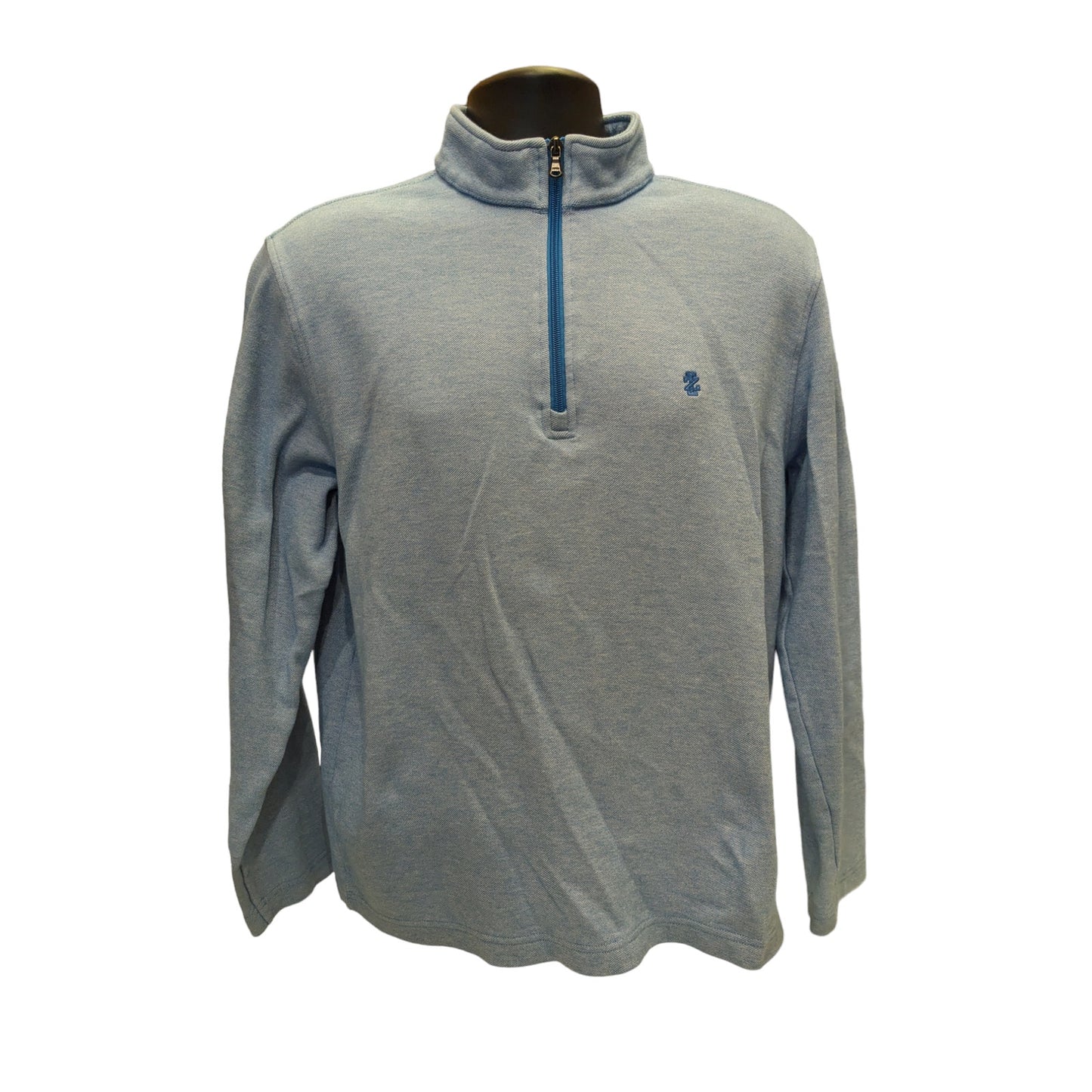 IZOD Pullover Sweater Mens Medium Light Blue Quarter Zip Athletic Sweatshirt