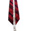 Vintage Mens Tie J Packard Red Navy Geometric Neckwear Polyester Made USA Retro