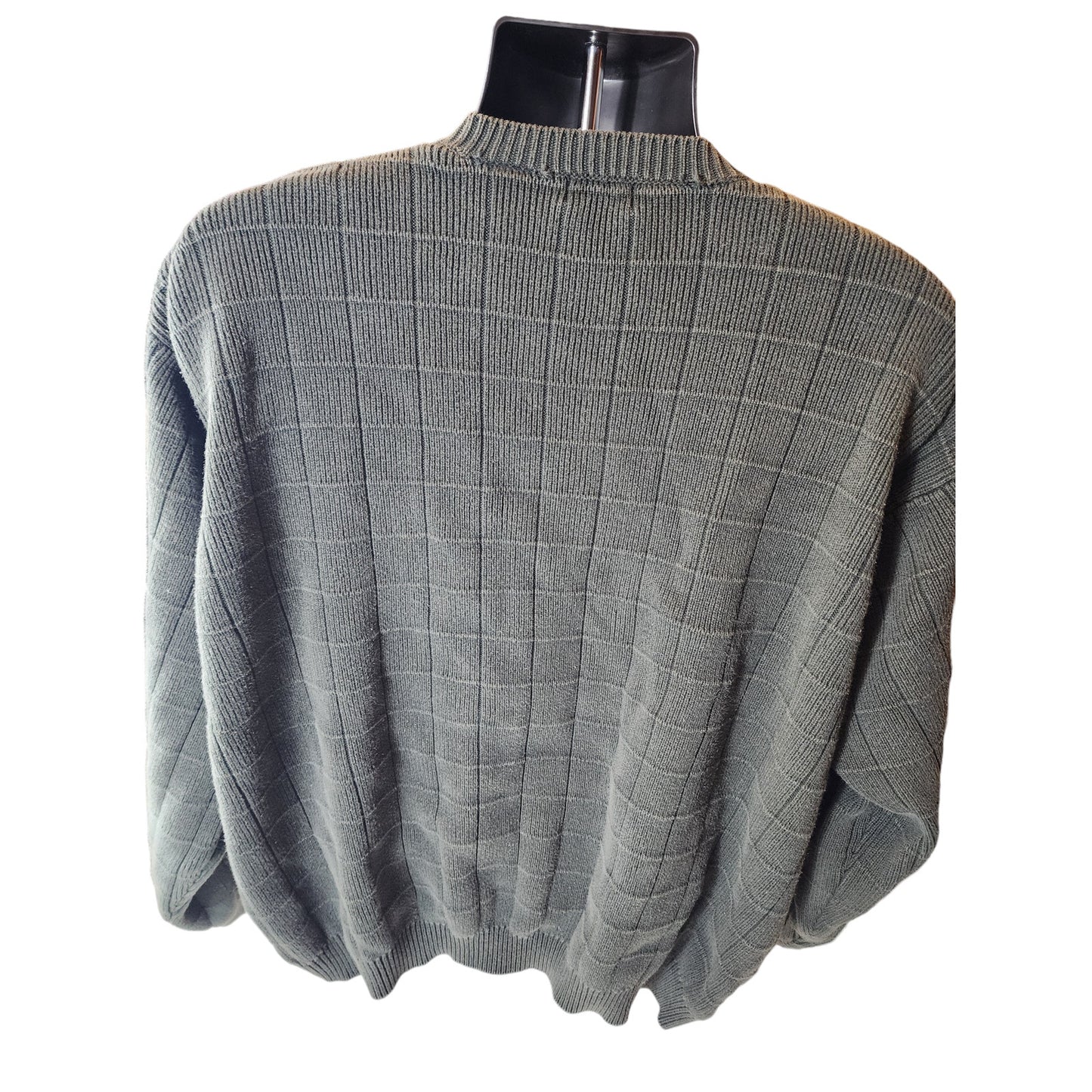 IZOD Sweater Mens XXL Plaid Knit Crewneck Sweatshirt Pullover Preppy Made Israel