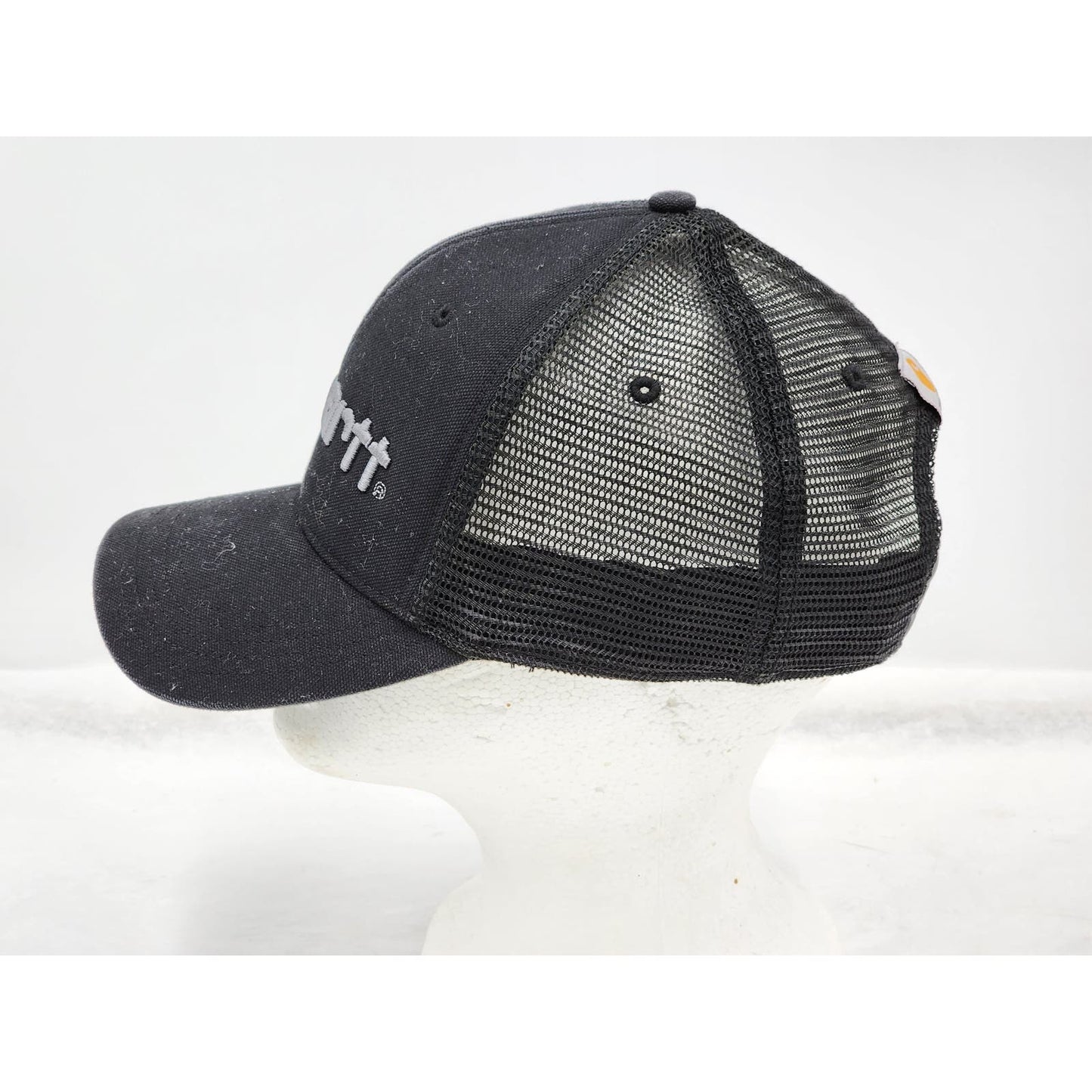 Carhartt Hat Trucker Cap Mesh Back Black Embroidered Logo Headwear Snapback