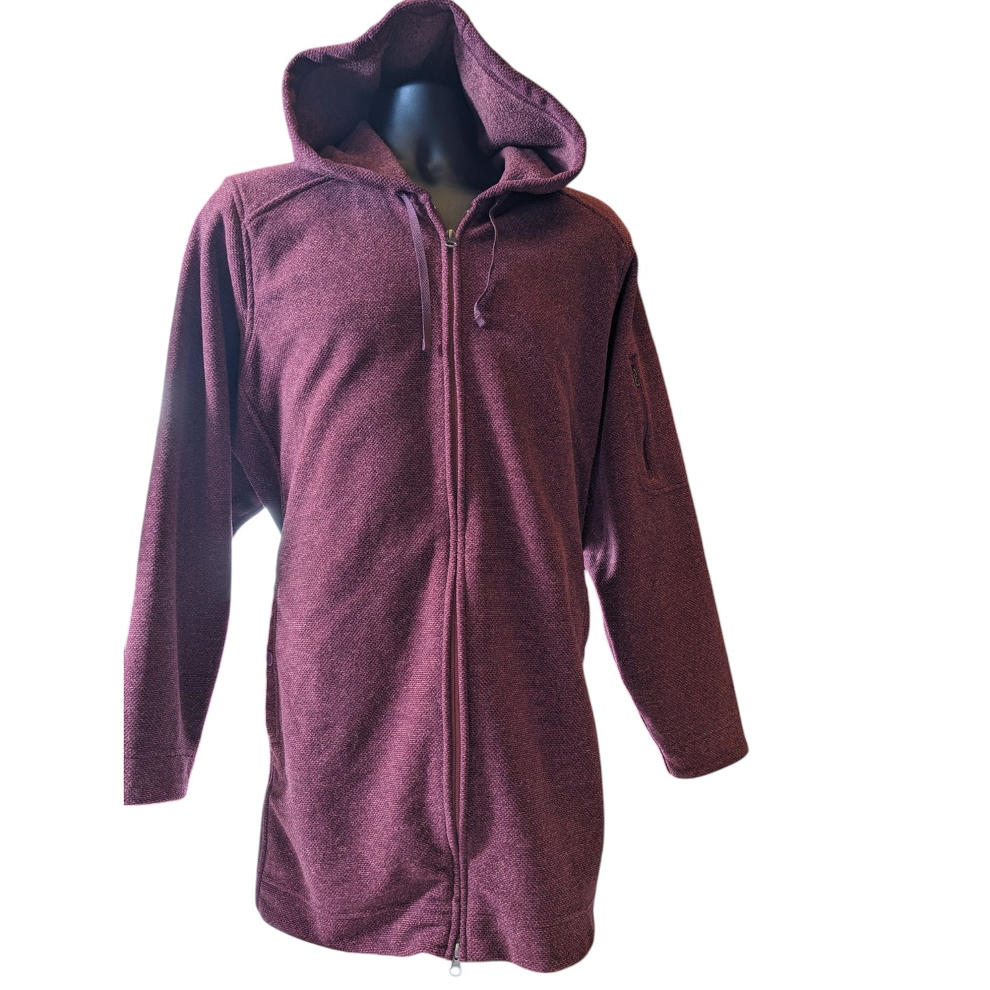 Duluth Trading Fleece Hooded Jacket Womens Size 3X Burgundy Lightweight Full Zip