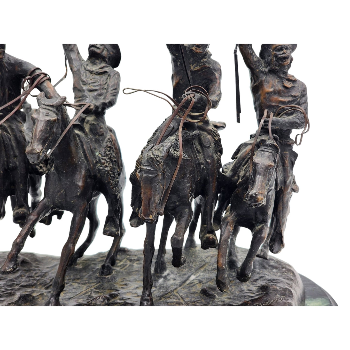 Frederic Remington Coming Through Rye Bronze Western Sculpture COA 43 Lbs 15x14