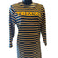 Tommy Hilfiger Denim T Shirt Dress Womens Large Striped Long Sleeve Navy Yellow