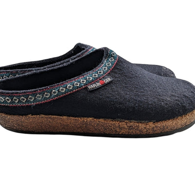 Haflinger Shoes Grizzly Wool Slippers Clogs Womens 37 US 6 Slip On Embroidered