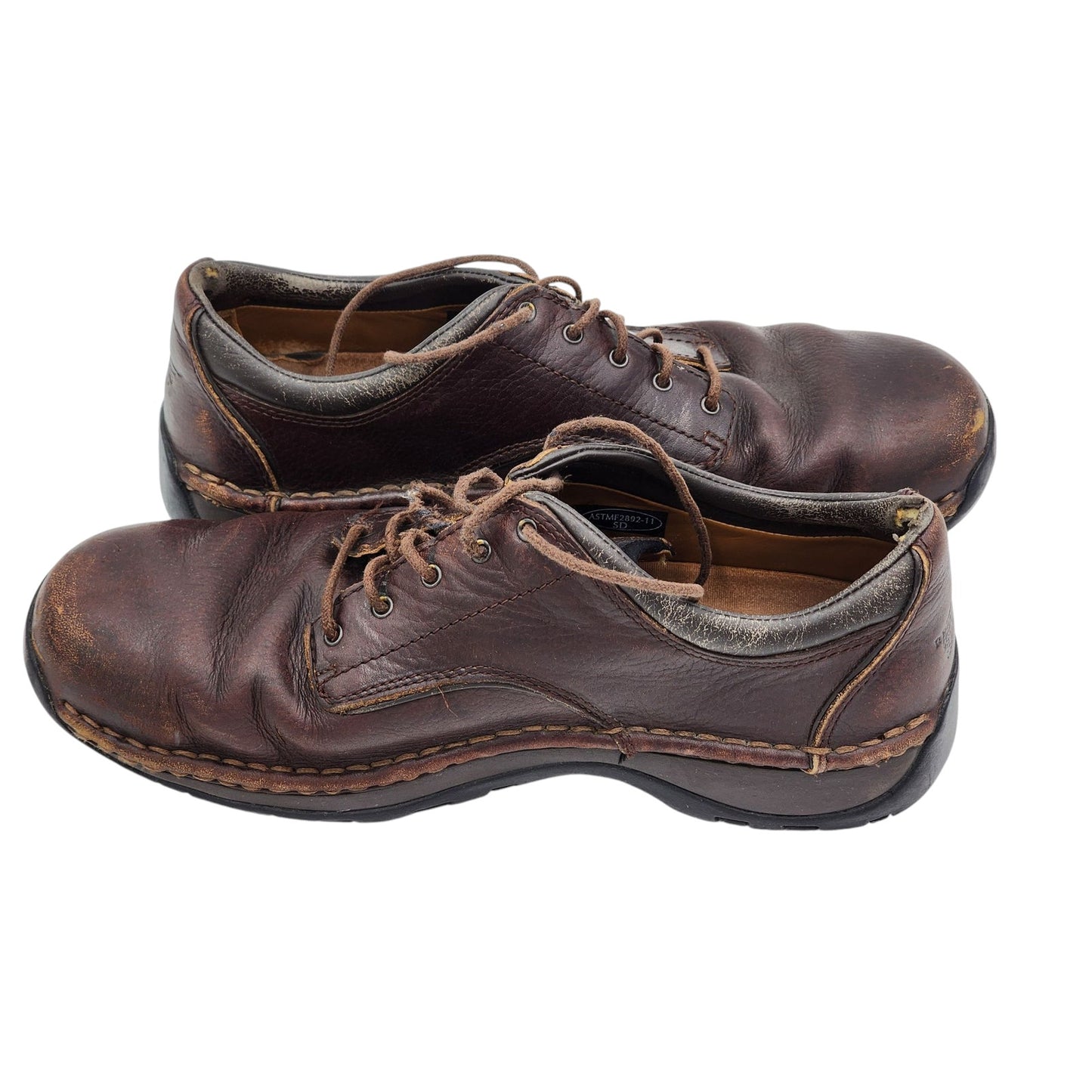 Red Wing Shoes Men 10 D Brown Leather Oxford Lace Up Oil Slip Resistant Workwear